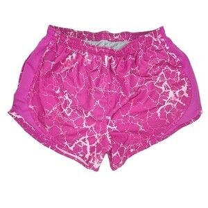 Nike Air Tempo Dri-Fit running shorts sz M * Dark & Light Pink Print Swoosh Logo